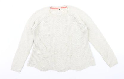 Additional front view of Whte Stuff women’s beige jumper, size UK 10