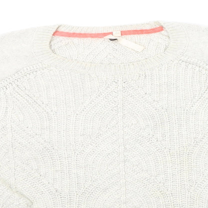 Close-up detail of Whte Stuff women’s beige jumper, size UK 10