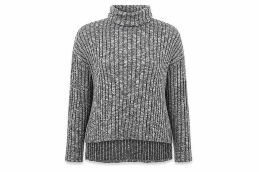 Front view of American Eagle Outfitters women’s grey jumper, size XS