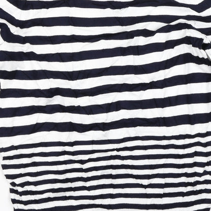 Nutmeg Womens Blue Striped  Cardigan Jumper Size 12
