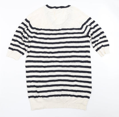 TU Womens Ivory Striped  Pullover Jumper Size 14