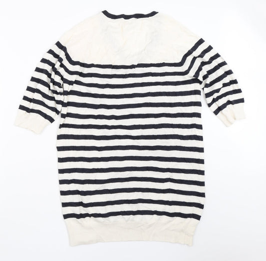 TU Womens Ivory Striped  Pullover Jumper Size 14