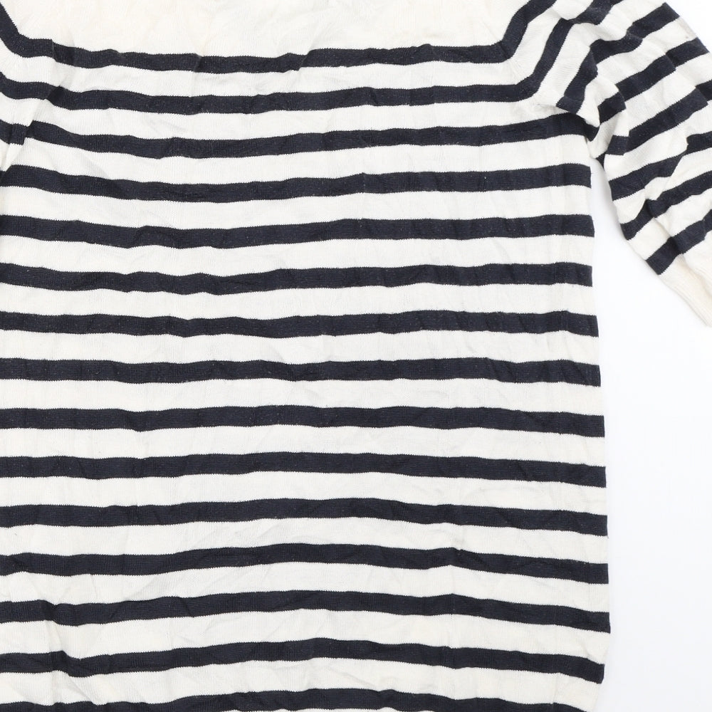 TU Womens Ivory Striped  Pullover Jumper Size 14