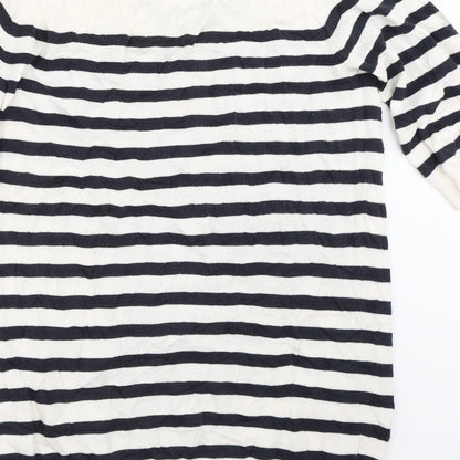 TU Womens Ivory Striped  Pullover Jumper Size 14