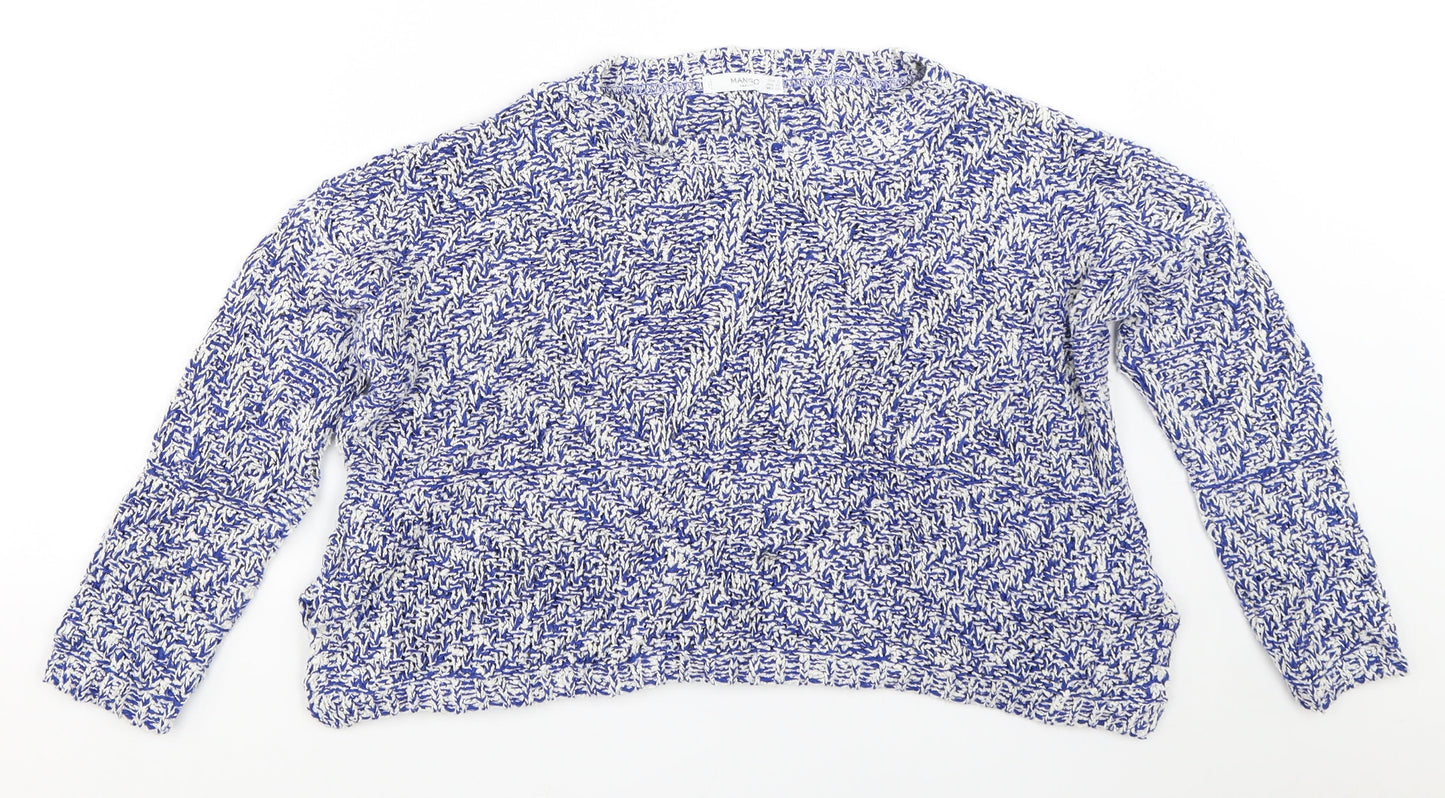 Womens UK Size S Mango Blue Pullover Jumper