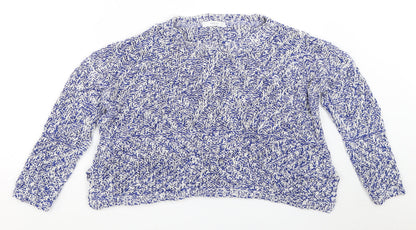 Womens UK Size S Mango Blue Pullover Jumper