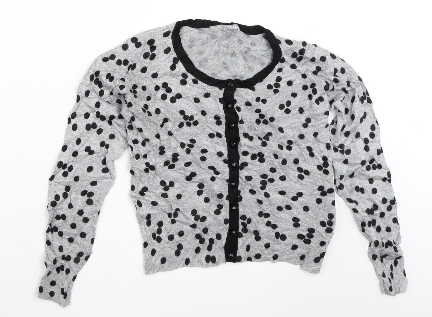 Womens UK Size 8 Marks and Spencer Grey Cardigan Jumper