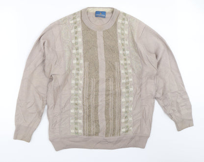 Additional front view of Summerland men’s beige jumper, size M