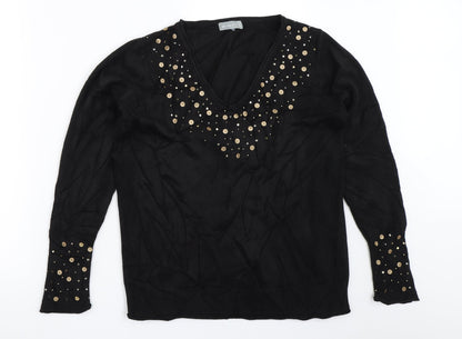 Womens UK Size 16 Per Una Black Pullover Jumper