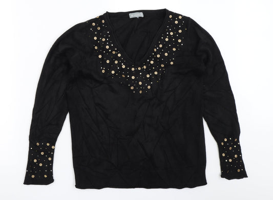 Womens UK Size 16 Per Una Black Pullover Jumper