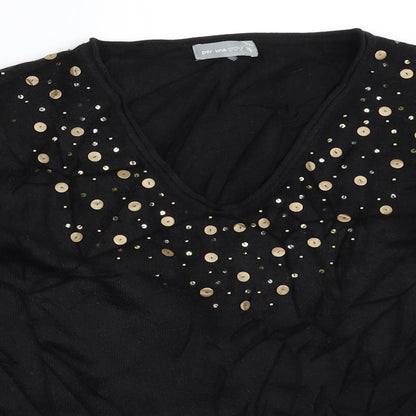 Womens UK Size 16 Per Una Black Pullover Jumper