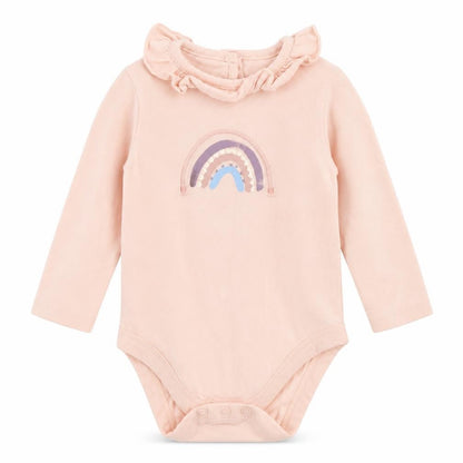 Front view of George girls’ pink babygrow one-piece, size 3-6, months