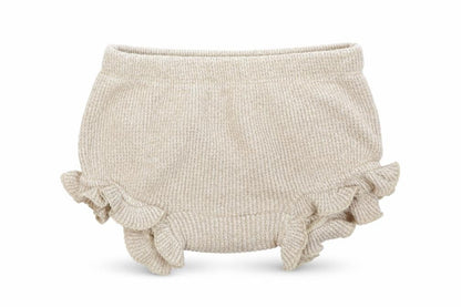 Front view of George girls’ beige cropped trousers, size 3-6, months