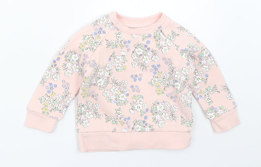 Primark Girls Pink Floral  Pullover Jumper Size 3-6 Months