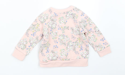 Primark Girls Pink Floral  Pullover Jumper Size 3-6 Months