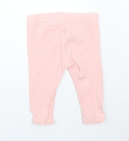 M&Co Girls Pink   Capri Leggings Size 3-6 Months