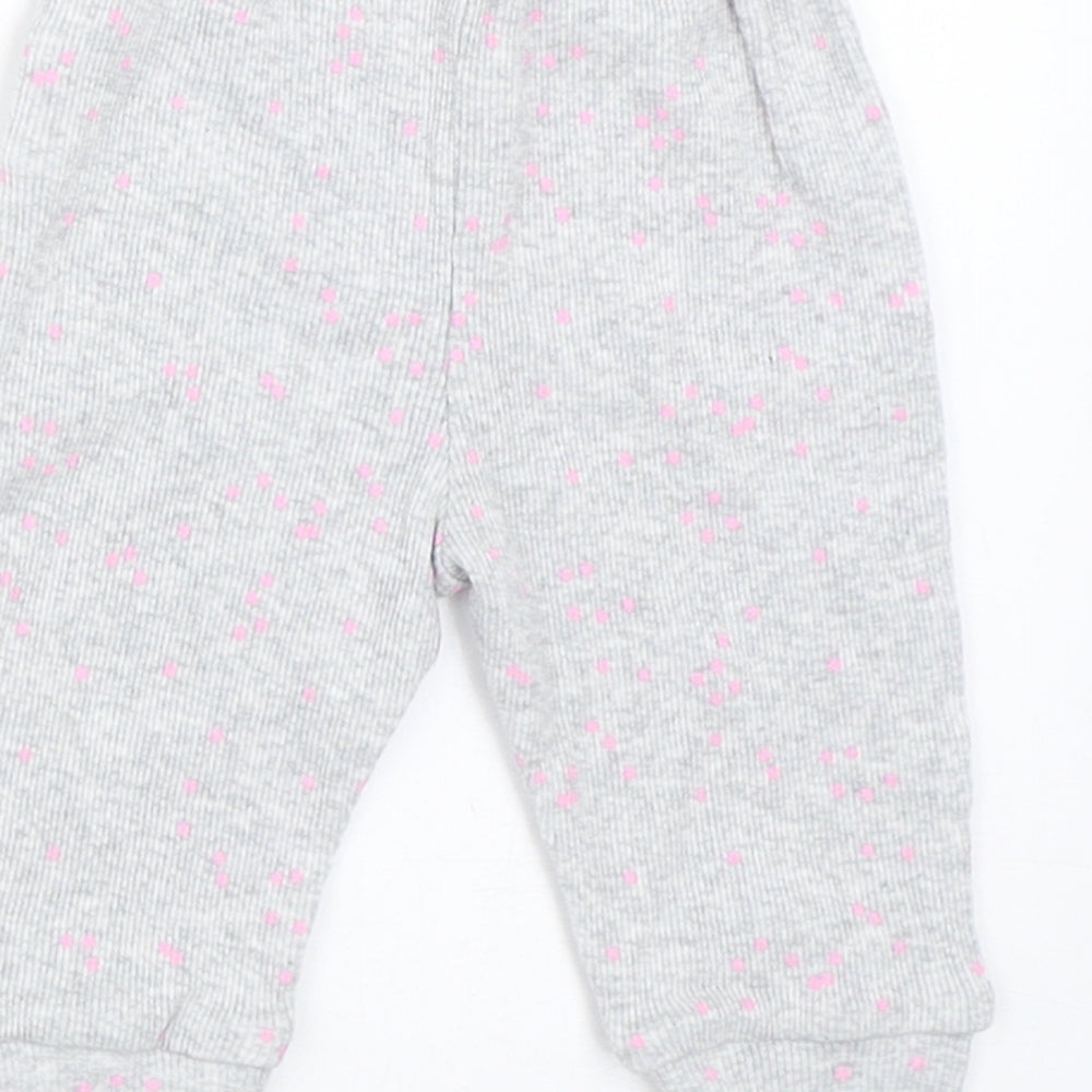 Mothercare Girls Grey   Jogger Trousers Size 0-3 Months