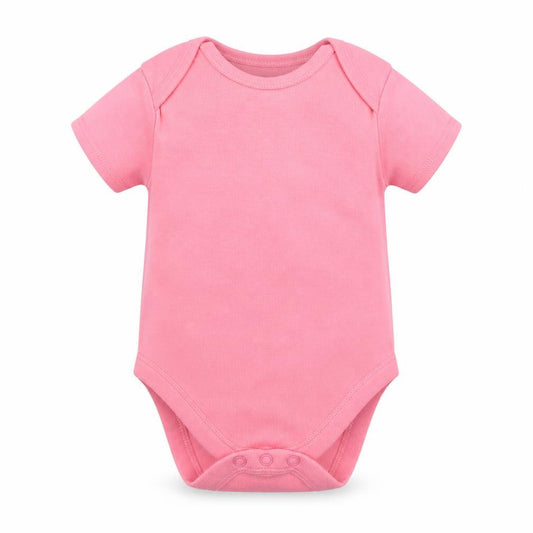 Front view of Primark girls’ pink babygrow one-piece, size 0-3, months