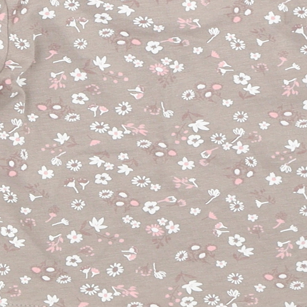 George Girls Grey Floral  Basic T-Shirt Size 0-3 Months