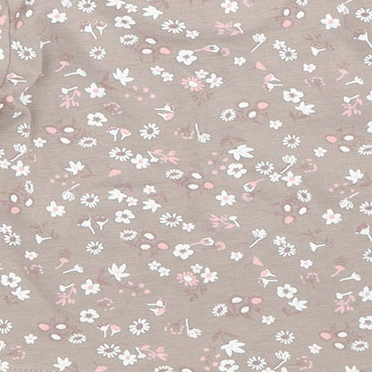 George Girls Grey Floral  Basic T-Shirt Size 0-3 Months