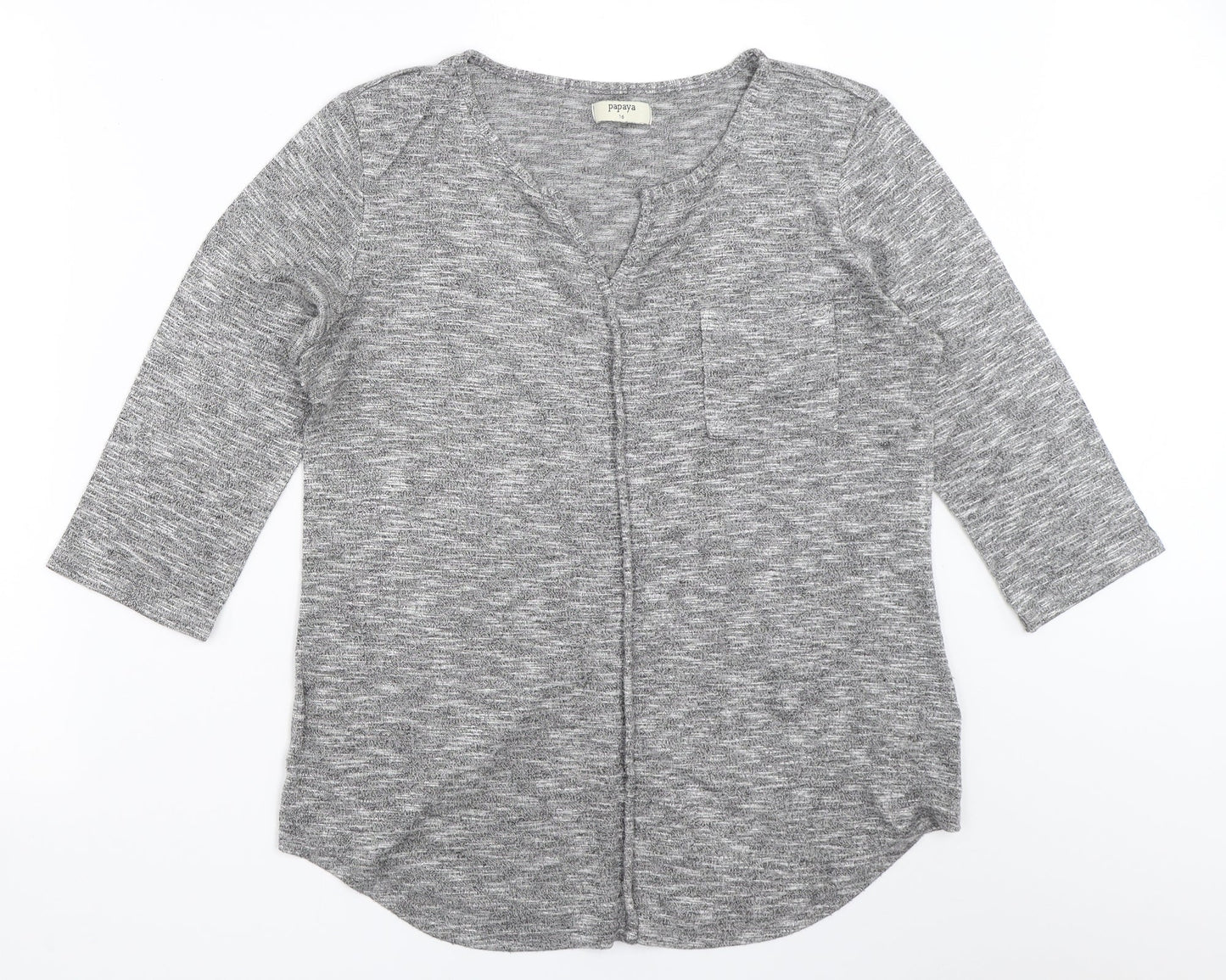Womens UK Size 16 Papaya Grey Pullover Jumper