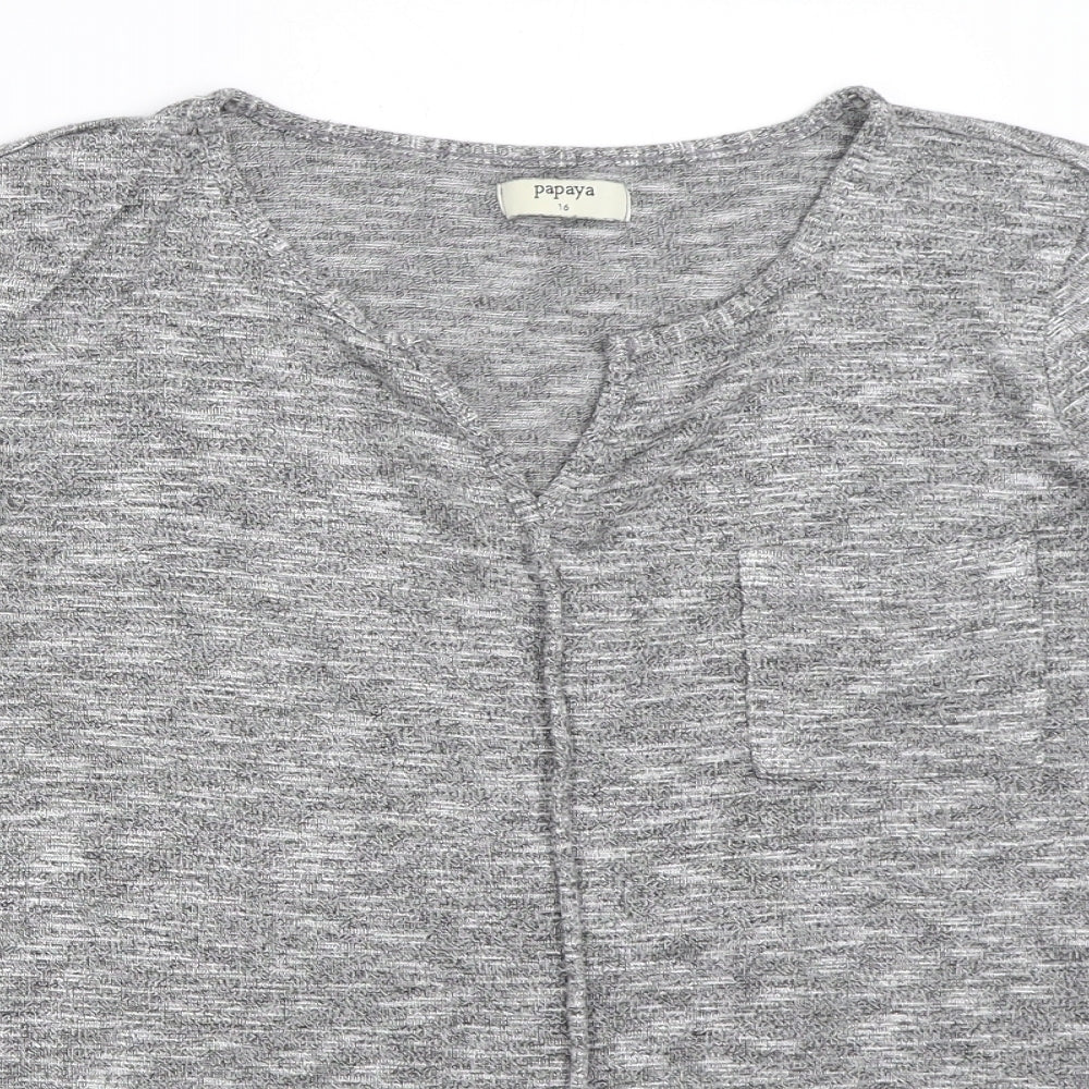 Womens UK Size 16 Papaya Grey Pullover Jumper