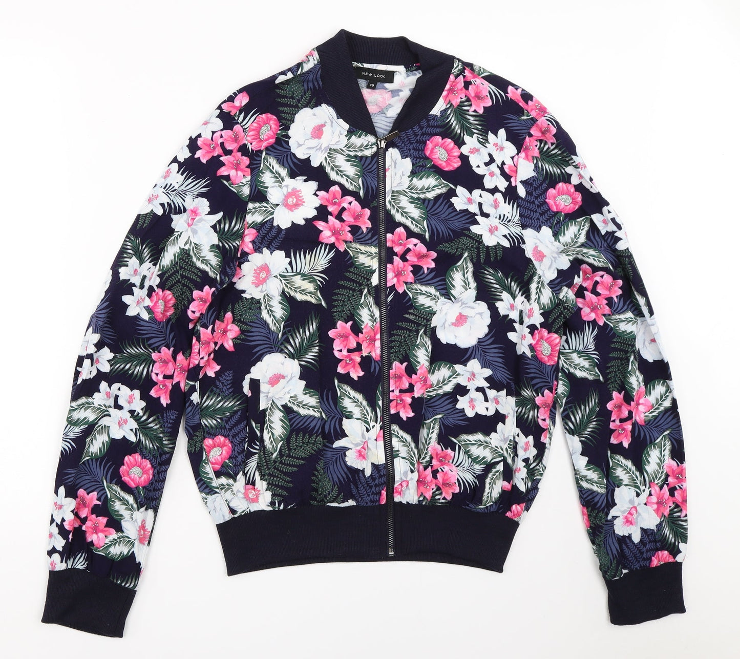 Womens UK Size 10 New Look Blue Bomber Jacket