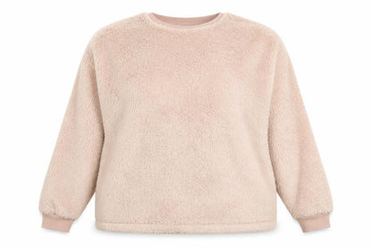 Front view of Dorothy Perkins women’s pink pullover sweatshirt, size UK 16