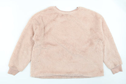 Back view of Dorothy Perkins women’s pink pullover sweatshirt, size UK 16