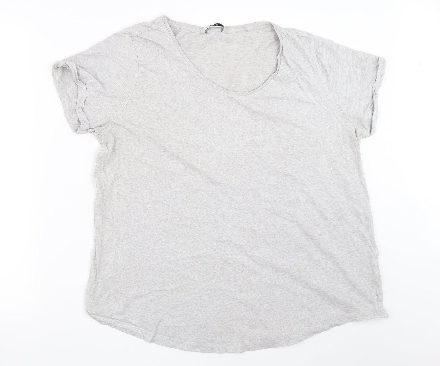 Womens UK Size 18 Very Grey Basic T-Shirt