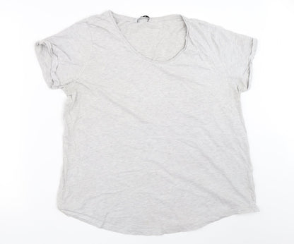 Womens UK Size 18 Very Grey Basic T-Shirt