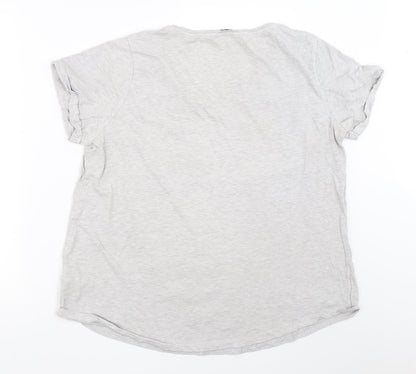 Womens UK Size 18 Very Grey Basic T-Shirt