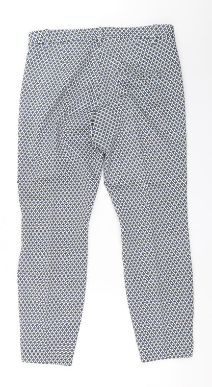 Womens UK Size 42 H&M Regular Fit Capri Blue Trousers