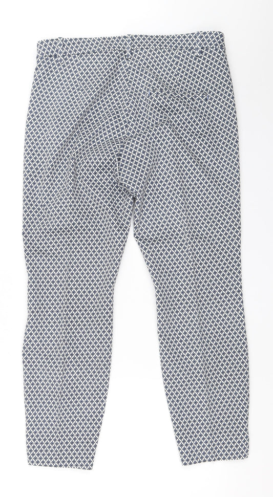 Womens UK Size 42 H&M Regular Fit Capri Blue Trousers
