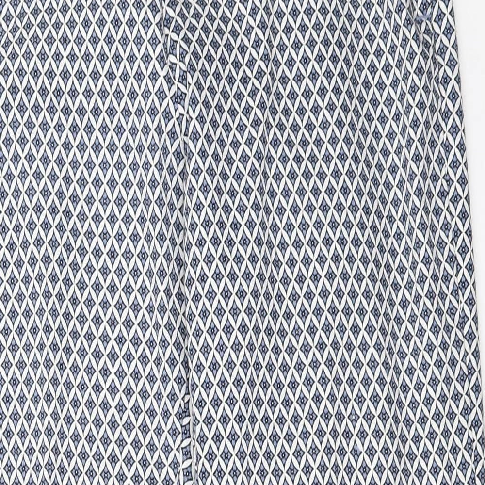 Womens UK Size 42 H&M Regular Fit Capri Blue Trousers
