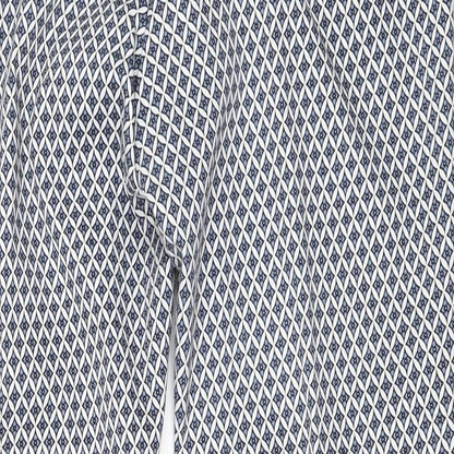 Womens UK Size 42 H&M Regular Fit Capri Blue Trousers