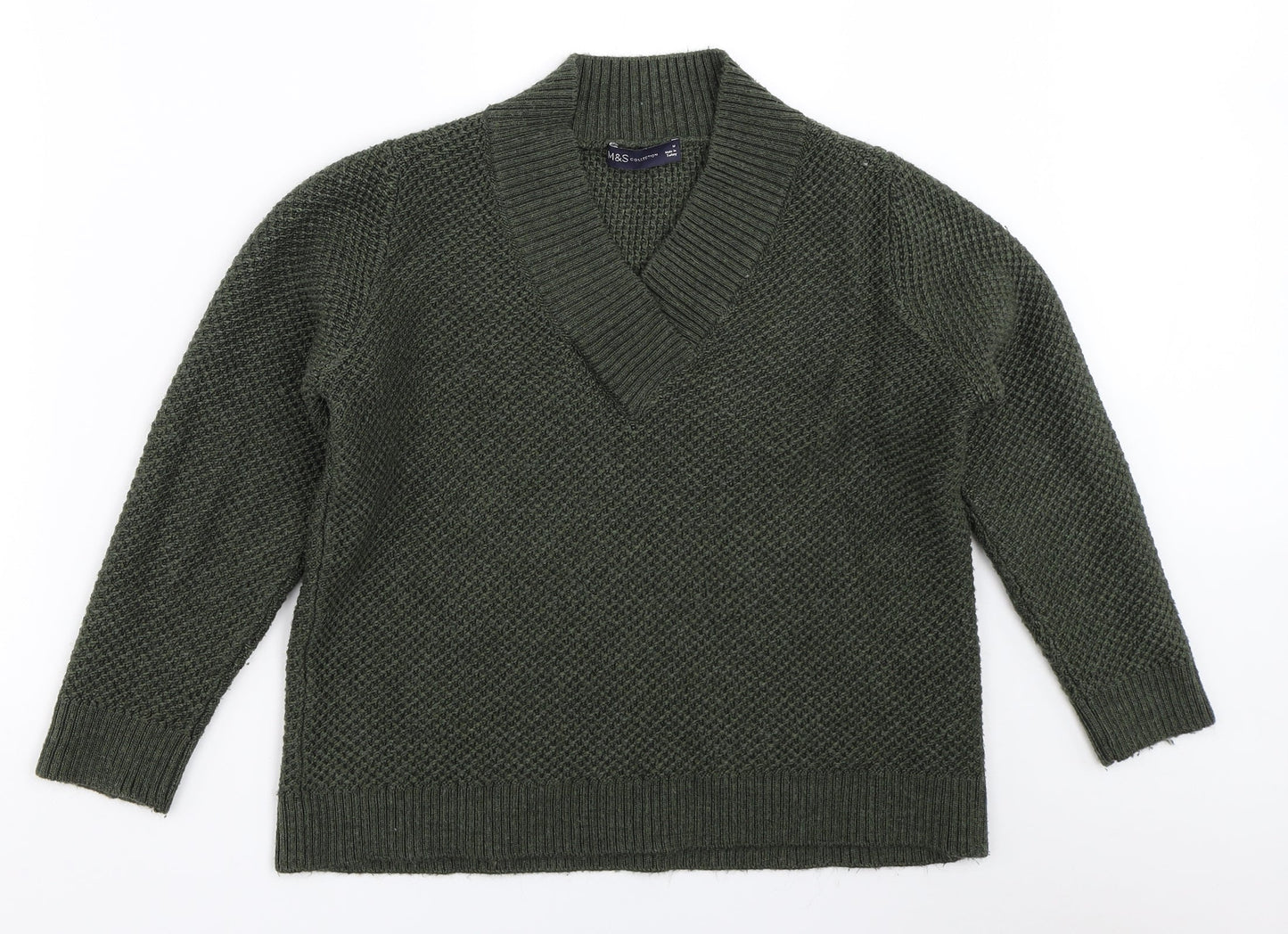Womens UK Size M Marks and Spencer Green Pullover Jumper