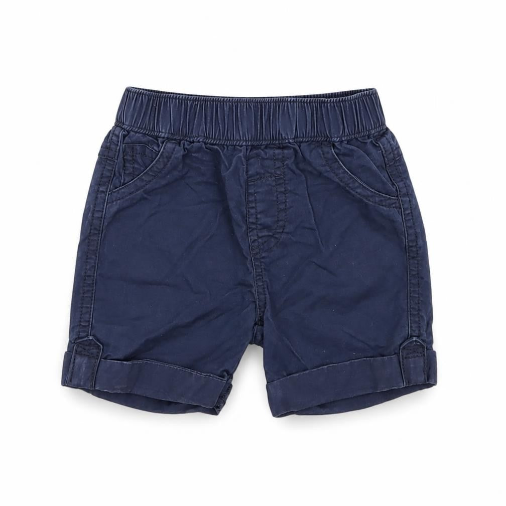 Front view of George boys’ blue cargo trousers, size 3-6, months - disney