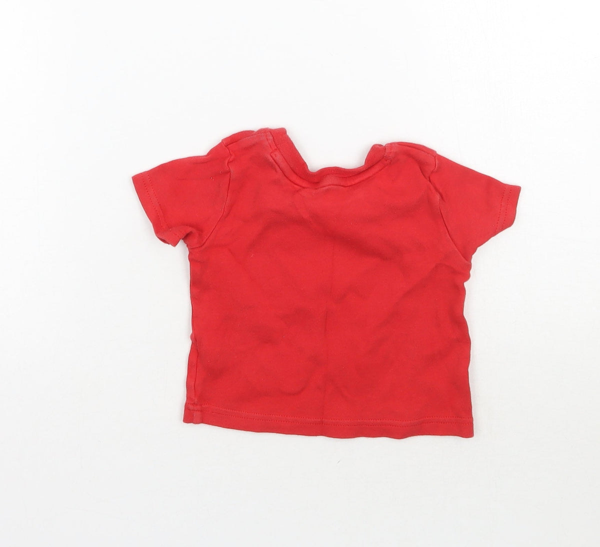 Back view of George boys’ red basic t-shirt, size 3-6, months - spiderman