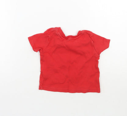 Back view of George boys’ red basic t-shirt, size 3-6, months - spiderman