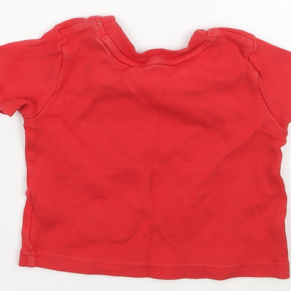 Brand and care label for George boys’ red basic t-shirt, size 3-6, months - spiderman