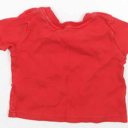 Brand and care label for George boys’ red basic t-shirt, size 3-6, months - spiderman