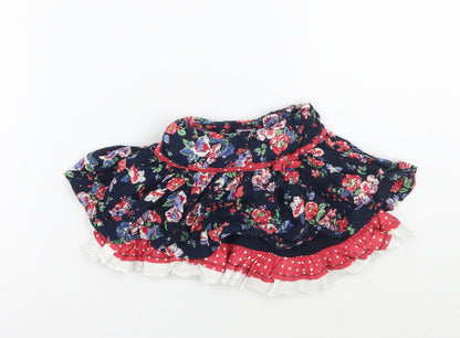 Cheeky monkey Girls Blue Floral  A-Line Skirt Size 9-12 Months