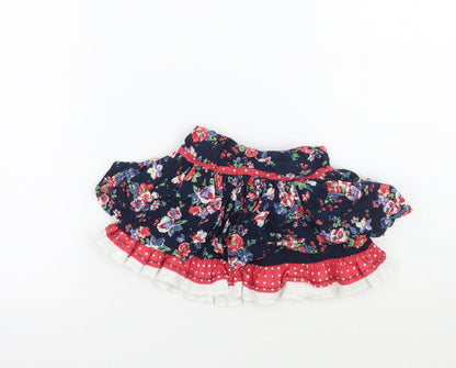 Cheeky monkey Girls Blue Floral  A-Line Skirt Size 9-12 Months
