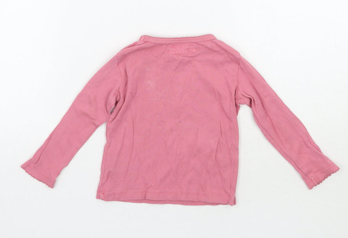 Back view of Next girls’ pink basic t-shirt, size 12, months