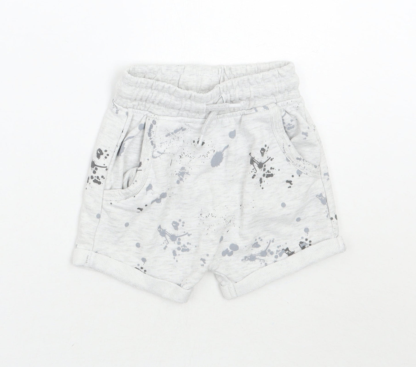 George Boys Grey Geometric  Cropped Trousers Size 12-18 Months