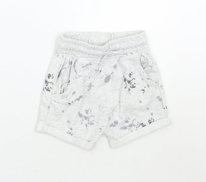 George Boys Grey Geometric  Cropped Trousers Size 12-18 Months