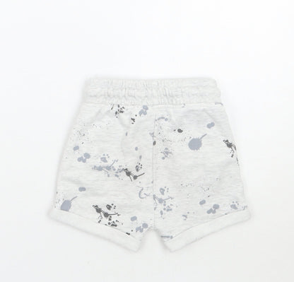 George Boys Grey Geometric  Cropped Trousers Size 12-18 Months