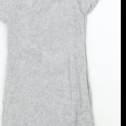 Brand and care label for H&M girls’ grey jumper, size XS