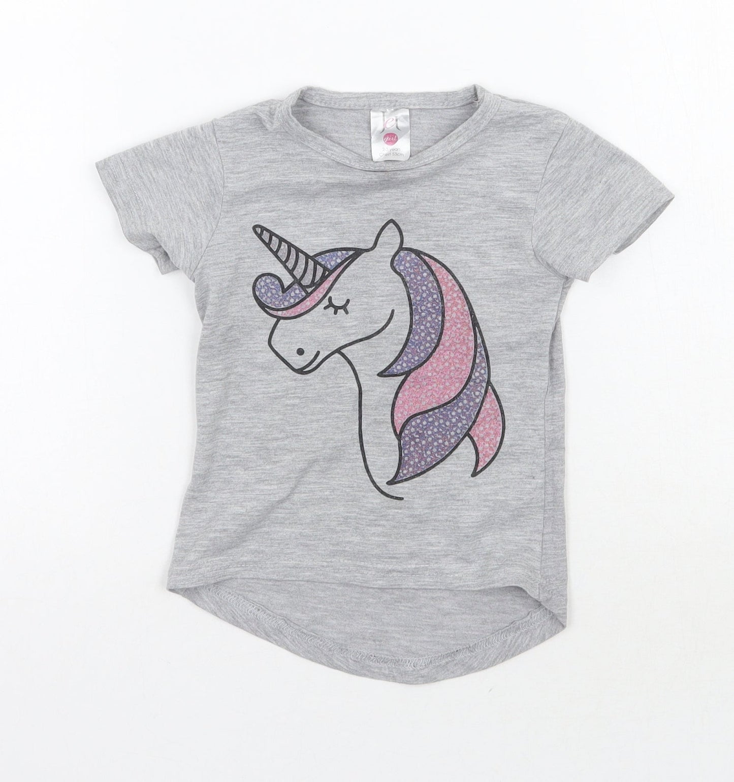 JEJ Boys Grey Animal Print  Basic T-Shirt Size 2-3 Years